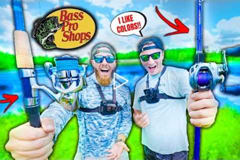 Building the MOST AESTHETIC Fishing Combos w/ NO BUDGET at BASS PRO SHOPS (1v1 Fishing Challenge)