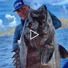 DEEP SEA Fishing Gigantic Mystic Grouper {Catch Clean Cook} Filipino Fish Soup